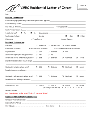 Letter Of Intent - Valley Mountain Regional Center