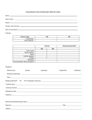 Vision report form