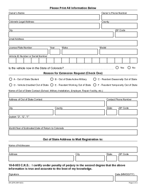 DR 2376 Application for an Affidavit of Emissions Extension If you are using a screen reader or othe