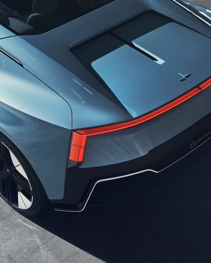 Close-up of the back of Polestar 6 LA Concept edition