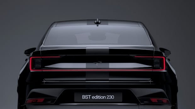 A black Polestar BST 230 rear view