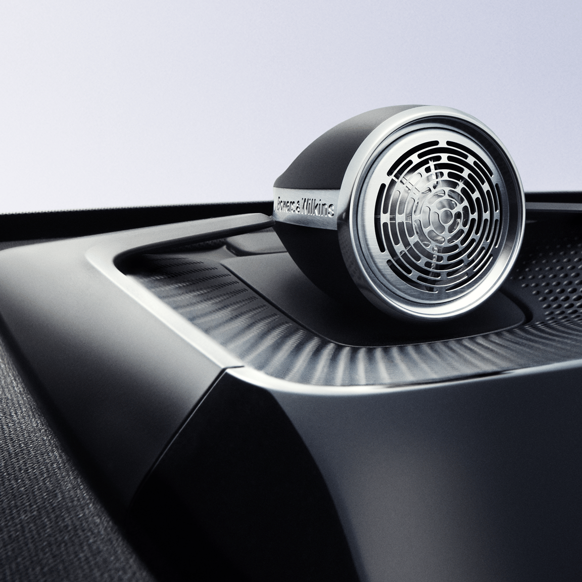 Zoom in on Bowers & Wilkins speaker.