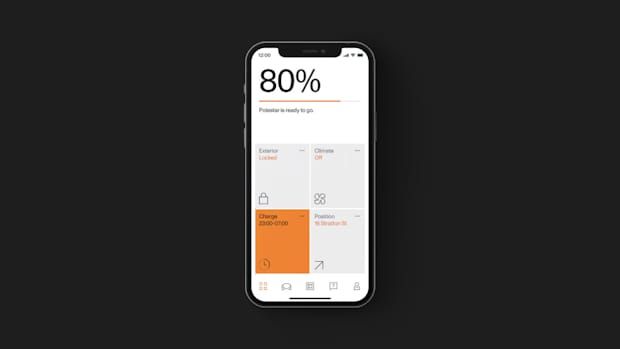 Polestar app start page