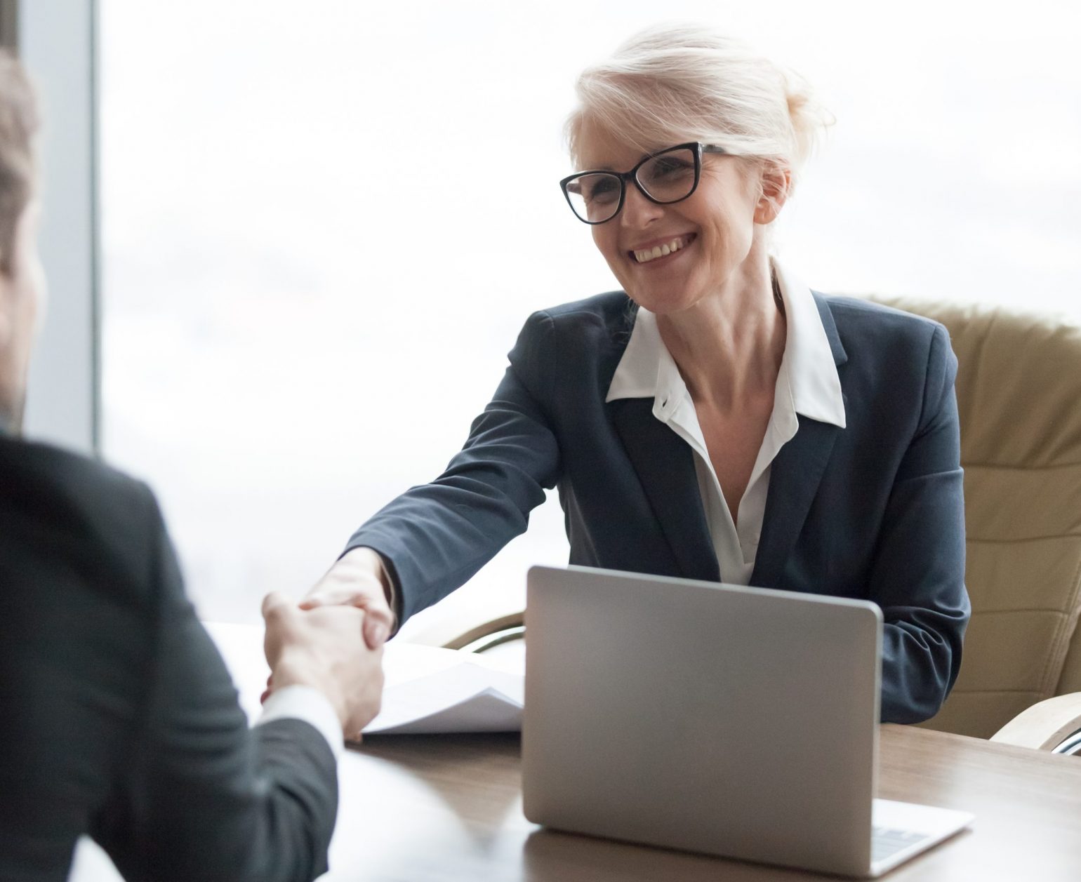 woman conducting job interview