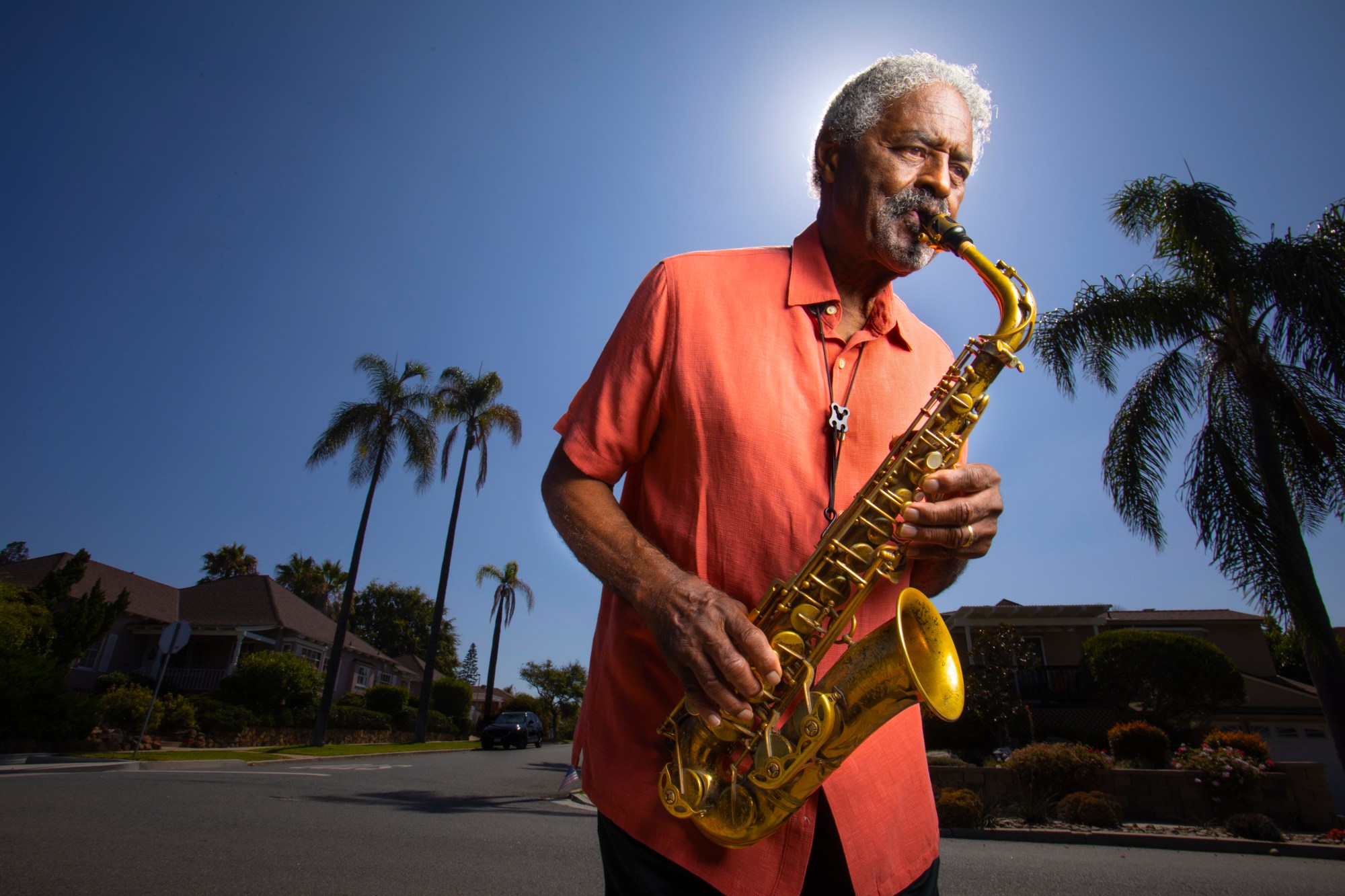 Renowned saxophonist Charles McPherson, photographed near his home in San Diego, will salute the music of the late, great bebop giant Charlie Parker when he performs at SDSU's Smith Recital Hall. (Howard Lipin/U-T Photo)