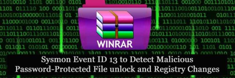 Sysmon Event ID 13 to Detect Malicious Password-Protected File unlock and Registry Changes