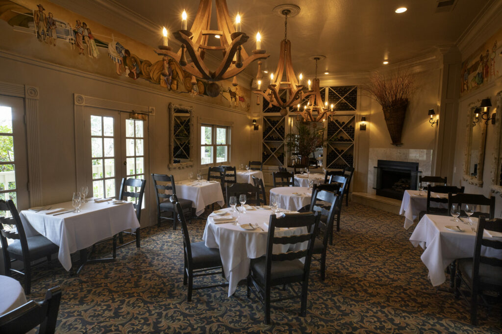 The restaurant at the Farmhouse Inn in Forestville. (photo by John Burgess/The Press Democrat)