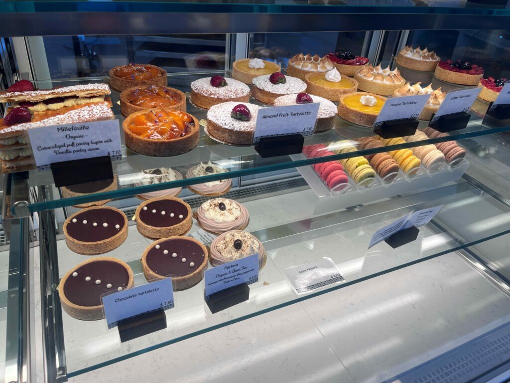 A display case of desserts at Sarmentine Bakery in Petaluma. (David Templeton/Argus-Courier staff)