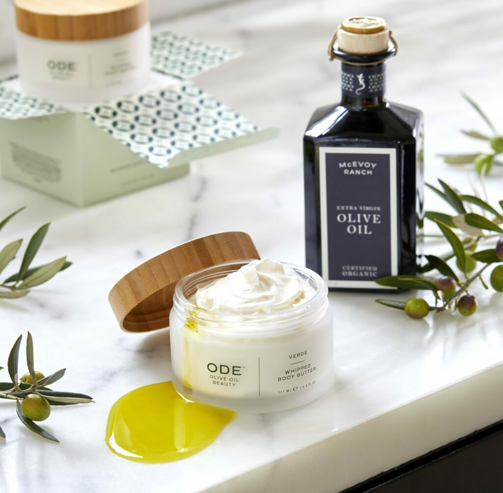 Verde Whipped Body Butter and olive oil from McEvoy Ranch in Petaluma. (Courtesy of McEvoy Ranch)