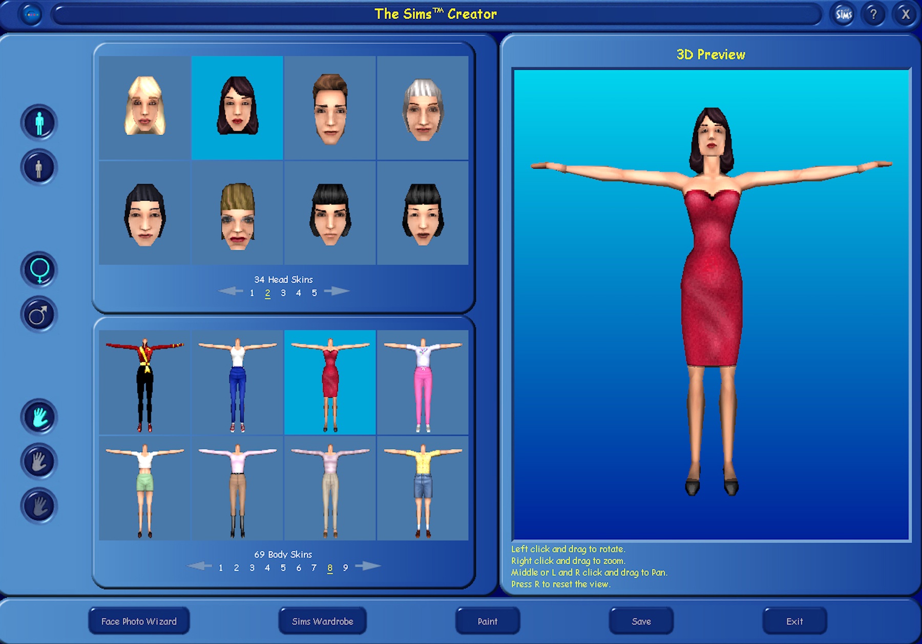 A screenshot of the original Sims game