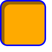 A round-cornered box with a light gray shadow the inverse shape                 of the padding box filling 10px in from the top and left edges                 (just inside the border).