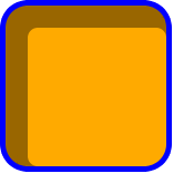 A round-cornered box with a light gray shadow the inverse shape                 of the box but 20px narrower and shorter filling 20px in from                 the top and left edges (just inside the border).