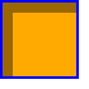 A round-cornered box with a light gray shadow the inverse shape                 of the box but 20px narrower and shorter filling 20px in from                 the top and left edges (just inside the border).