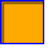 A square-cornered box with a light gray shadow the inverse shape                 of the padding box filling 10px in from the top and left edges                 (just inside the border).