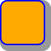 A round-cornered box with a light gray shadow the same shape                 as the box but 20px taller and wider and offset so that the                 top and left edges of the shadow are directly underneath the                 top and left edges of the box.