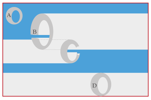 arbitrary shapes for excluions. Illustrates how content flows around shapes