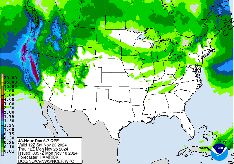 Weather Prediction Center Days 6 to 7 Precipitation Forecast