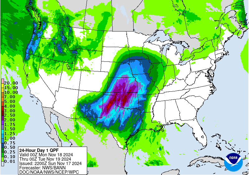 Weather Prediction Center Day 1 Precipitation Forecast