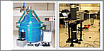 Das Supraleitendes Gravimeter (links) und zwei Absolutgravimeter (links) beobachten unmittelbar die zeitliche Schwerevariation am Conrad Observatorium. © ZAMG Geophysik