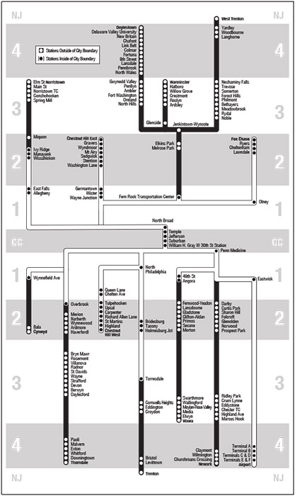 SEPTA Regional Rail fare zones