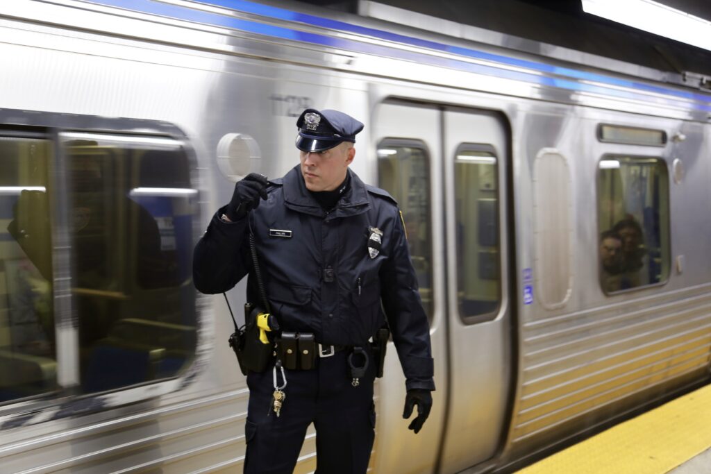 SEPTA transit police on station patrol