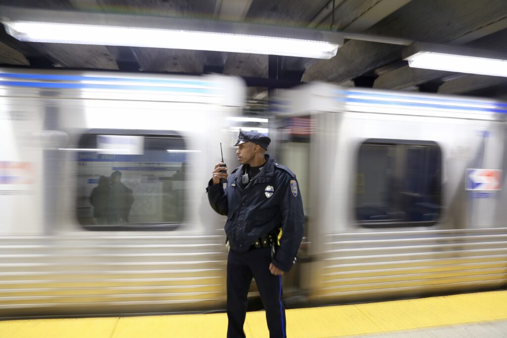 SEPTA transit police on patrol in subway